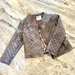 GenuineKids Osh Kosh like NEW 2T faux leather coat with floral lining